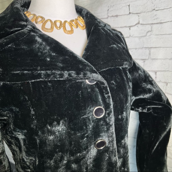 Antique Vintage Edwardian Victorian Black Velvet Opera Swing Coat Jacket - Picture 6 of 12